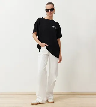 Printed Oversized Crew Neck T-Shirt