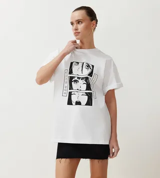 Printed Oversized Cotton T-Shirt
