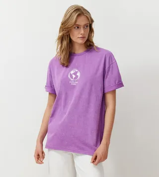 Printed Oversized Crew Neck T-Shirt
