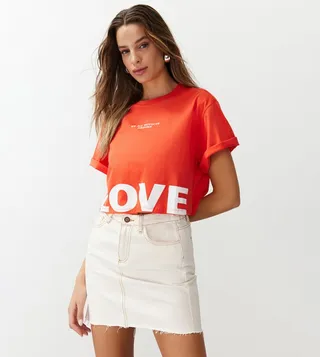 Printed Short Sleeves Crop T-Shirt