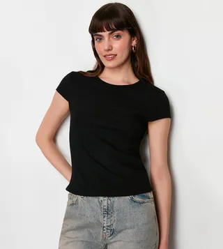 Ribbed Short Sleeves T-Shirt