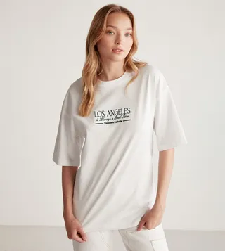 Printed Crew Neck Oversized T-Shirt
