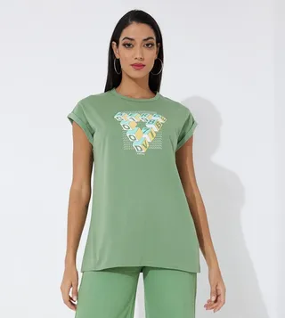 Aero Girl's Puff Printed Regular Fit T-Shirt