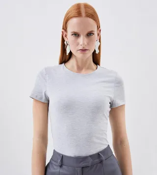 Solid Stretch Cotton T-Shirt