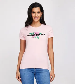 Aero Girls Logo Printed Regular Fit T-Shirt