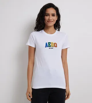 Aero Women Applique Pattered T-Shirt