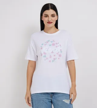 Aero Women Floral Printed Short Sleeves T-Shirt