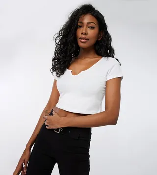 Basic Notch Collar T-Shirt