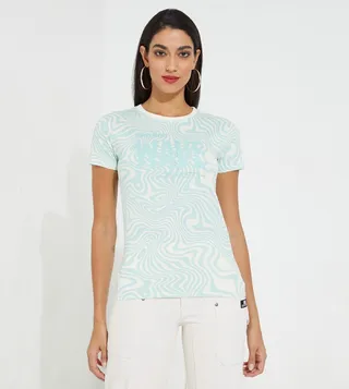 Aero Girls Printed Regular Fit T-Shirt