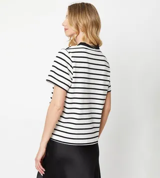 Striped Crew Neck Jersey T-Shirt