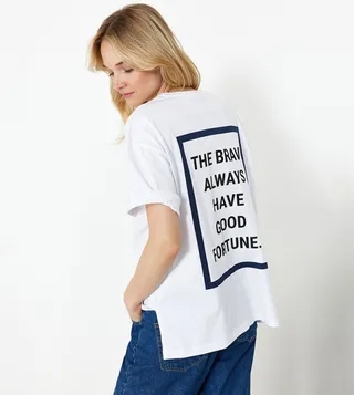 Back Printed Short Sleeves Oversized T-Shirt