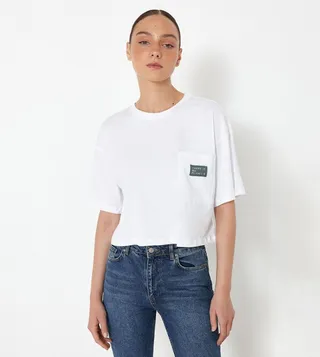 Pocket Detail Short Sleeves Crop T-Shirt