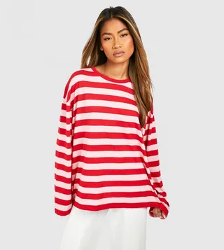 Wide Sleeves Stripe T-Shirt