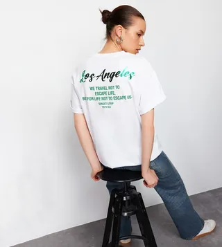 Printed Oversized Crew Neck T-Shirt