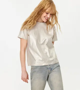 Foil Printed Short Sleeves T-Shirt