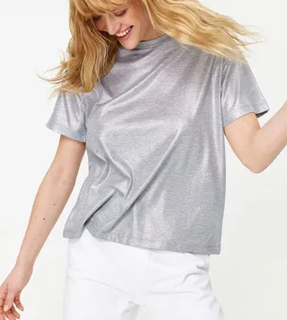 Foil Printed Short Sleeves T-Shirt