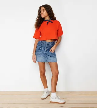Solid Premium Crop T-Shirt