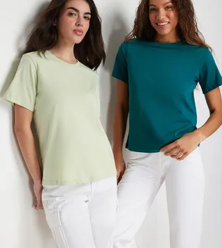 Pack of 2 Solid Crew Neck T-Shirts
