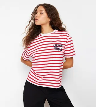 Striped Short Sleeves Casual T-Shirt