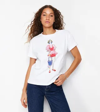 Printed Short Sleeves Casual T-Shirt