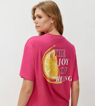 Printed Oversized Crew Neck T-Shirt