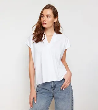 Solid V-Neck T-Shirt