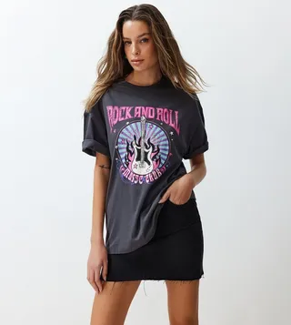 Printed Crew Neck Oversized T-Shirt