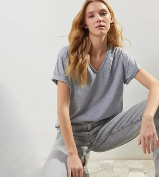 Solid V-Neck T-Shirt