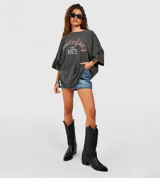 Motorhead Vintage Wash License Oversized T-Shirt