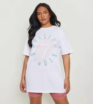 Plus Pastel Rolling Stones Band T-Shirt