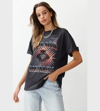 Printed Short Sleeves Oversized T-Shirt