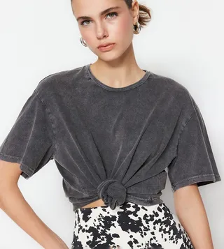Washed Effect Short Sleeves T-Shirt