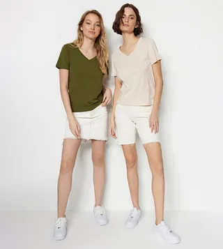 Pack of 2 Solid V-Neck T-Shirts