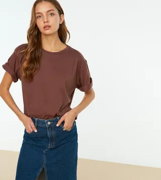 Crew Neck Boyfriend Knitted T-Shirt