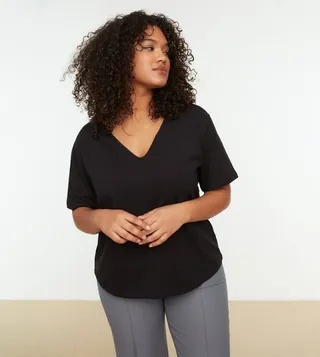 Crew Neck Basic Knitted T-Shirt