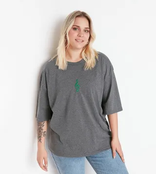 Embroidered Knitted T-Shirt