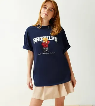 Printed Short Sleeves Oversized T-Shirt