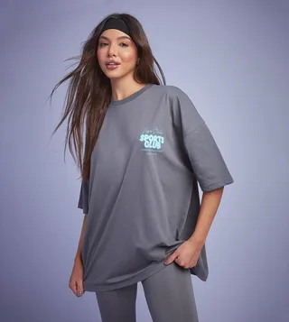Dsgn Studio Sports Bubble Slogan Oversized T-Shirt