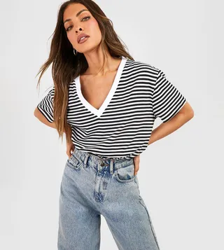 Stripe V-Neck T-Shirt