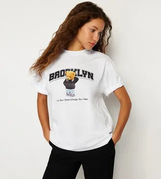 Printed Oversized Crew Neck T-Shirt