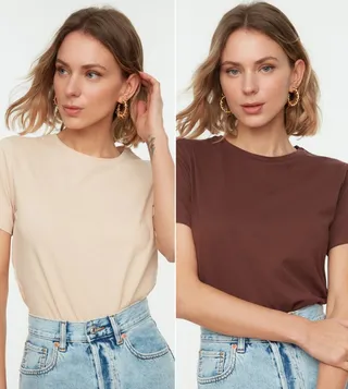 Pack of 2 Single Jersey Basic Knitted T-Shirts