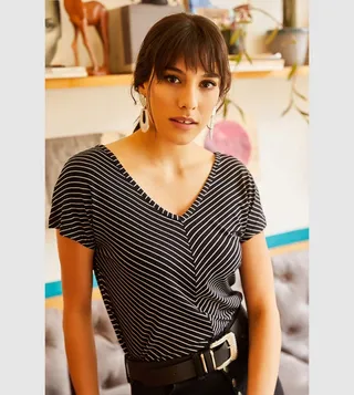 Front Back V Neck Bias Top