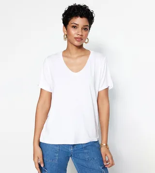 Solid V-Neck T-Shirt