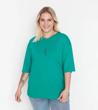 Embroidered Knitted T-Shirt