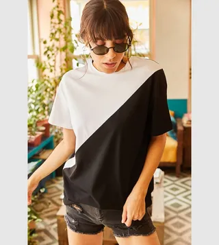 Color Block Short Sleeves T-Shirt