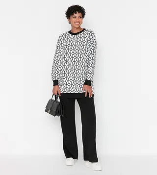 Geometric Patterned Knitwear Co-ord Set