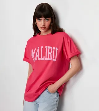 Printed Short Sleeves Oversized T-Shirt