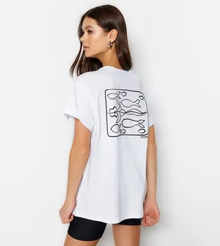 Printed Back Boyfriend Fit T-Shirt