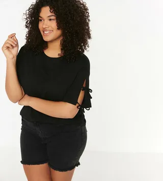 Slit Sleeve Casual T-Shirt