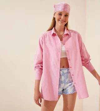 Oversized Longline Basic Shirt